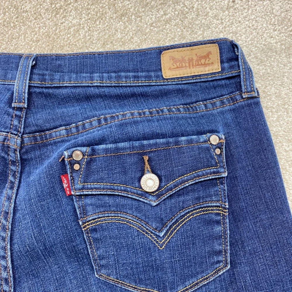 Levis 505 Straight Leg Jeans Womens‎ 14 Medium Wash Blue Denim Flap Pocket